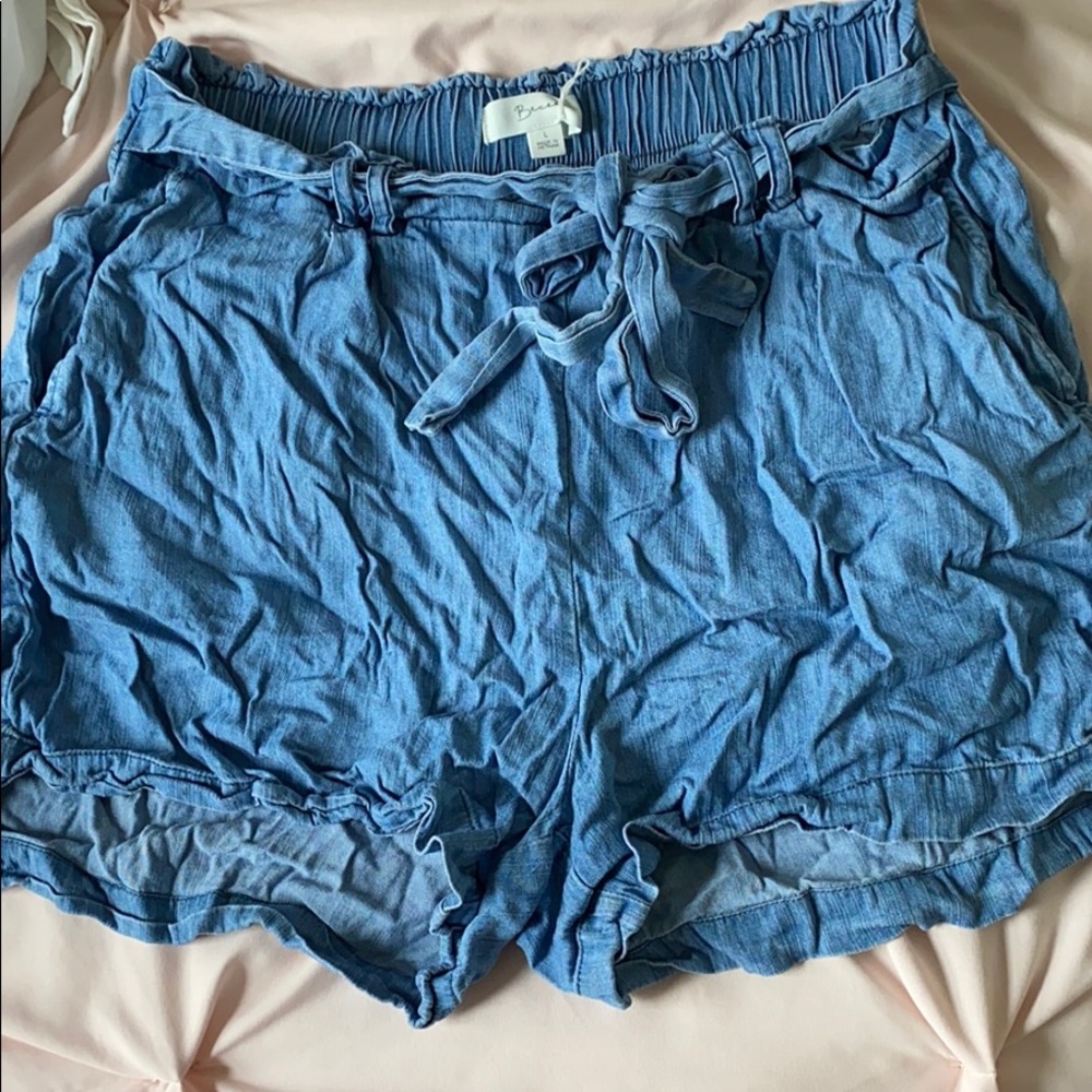 High Rise Denim Soft Short